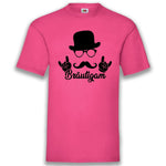 Junggesellenshirts.de Herrenshirt S / Fuchsia JGA Shirt Bräutigam "Hipster"