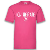 Junggesellenshirts.de Herrenshirt S / Fuchsia JGA Shirt Bräutigam "Ich Heirate"