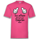 Junggesellenshirts.de Herrenshirt S / Fuchsia JGA Shirt Bräutigam "Ich Heirate" Mouse