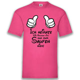 Junggesellenshirts.de Herrenshirt S / Fuchsia JGA Shirt Bräutigam "Ich Heirate" Mouse