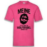 Junggesellenshirts.de Herrenshirt S / Fuchsia JGA Shirt Bräutigam "Letzte Nacht Im Wolfsrudel"