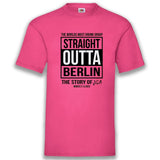 Junggesellenshirts.de Herrenshirt S / Fuchsia JGA Shirt "Straight Outta"