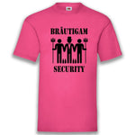 Junggesellenshirts.de Herrenshirt S / Fuchsia JGA Shirt Team "Bräutigam Security"