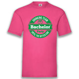 Junggesellenshirts.de Herrenshirt S / Fuchsia JGA Shirt Team "Drinking Team Beer"