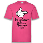 Junggesellenshirts.de Herrenshirt S / Fuchsia JGA Shirt Team "Er Heiratet" Mouse