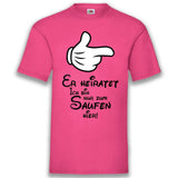 Junggesellenshirts.de Herrenshirt S / Fuchsia JGA Shirt Team "Er Heiratet" Mouse