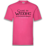 Junggesellenshirts.de Herrenshirt S / Fuchsia JGA Shirt Team "Game Of Wedding"