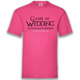 Junggesellenshirts.de Herrenshirt S / Fuchsia JGA Shirt Team "Game Of Wedding"
