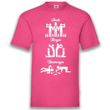 Junggesellenshirts.de Herrenshirt S / Fuchsia JGA Shirt Team "Heute, Morgen, Übermorgen"