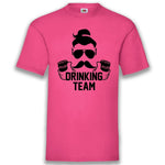 Junggesellenshirts.de Herrenshirt S / Fuchsia JGA Shirt Team "Hipster Drinking Team"