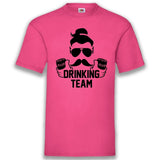 Junggesellenshirts.de Herrenshirt S / Fuchsia JGA Shirt Team "Hipster Drinking Team"