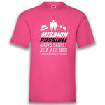 Junggesellenshirts.de Herrenshirt S / Fuchsia JGA Shirt Team "Mission Possible"