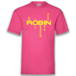 Junggesellenshirts.de Herrenshirt S / Fuchsia JGA Shirt Team "Robin Superheld"