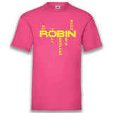 Junggesellenshirts.de Herrenshirt S / Fuchsia JGA Shirt Team "Robin Superheld"