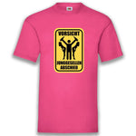 Junggesellenshirts.de Herrenshirt S / Fuchsia JGA Shirt "Vorsicht Junggesellenabschied"