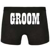 Junggesellenshirts.de Herrenshirt S / Groom Schwarz JGA Underwear "Groom/Groomsman/Bestman"