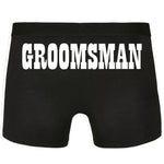 Junggesellenshirts.de Herrenshirt S / Groomsman Schwarz JGA Underwear "Groom/Groomsman/Bestman"