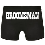 Junggesellenshirts.de Herrenshirt S / Groomsman Schwarz JGA Underwear "Groom/Groomsman/Bestman"