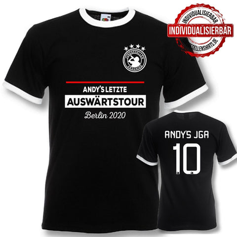Junggesellenshirts.de Herrenshirt S / Mit JGA Trikot Team "Letzte Auswärtstour"