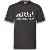 Junggesellenshirts.de Herrenshirt S / Schwarz JGA Shirt Bräutigam "Ehevolution"