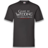 Junggesellenshirts.de Herrenshirt S / Schwarz JGA Shirt Bräutigam "Game Of Wedding"