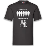 Junggesellenshirts.de Herrenshirt S / Schwarz JGA Shirt Bräutigam "Heute, Morgen"