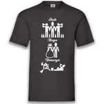 Junggesellenshirts.de Herrenshirt S / Schwarz JGA Shirt Bräutigam "Heute, Morgen, Übermorgen"