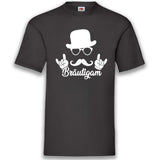 Junggesellenshirts.de Herrenshirt S / Schwarz JGA Shirt Bräutigam "Hipster"
