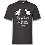 Junggesellenshirts.de Herrenshirt S / Schwarz JGA Shirt Bräutigam "Ich Heirate" Mouse