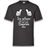 Junggesellenshirts.de Herrenshirt S / Schwarz JGA Shirt Bräutigam "Ich Heirate" Mouse