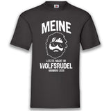 Junggesellenshirts.de Herrenshirt S / Schwarz JGA Shirt Bräutigam "Letzte Nacht Im Wolfsrudel"
