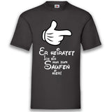 Junggesellenshirts.de Herrenshirt S / Schwarz JGA Shirt Team "Er Heiratet" Mouse