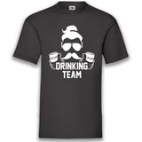 Junggesellenshirts.de Herrenshirt S / Schwarz JGA Shirt Team "Hipster Drinking Team"