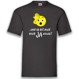 Junggesellenshirts.de Herrenshirt S / Schwarz JGA Shirt Team "Und Er Hat Auch Noch Ja Gesagt"