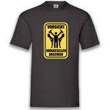 Junggesellenshirts.de Herrenshirt S / Schwarz JGA Shirt "Vorsicht Junggesellenabschied"