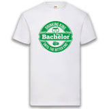 Junggesellenshirts.de Herrenshirt S / Weiß JGA Shirt Bräutigam "Drinking King"