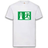 Junggesellenshirts.de Herrenshirt S / Weiß JGA Shirt Bräutigam "Ehe Notausgang"
