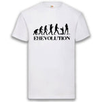 Junggesellenshirts.de Herrenshirt S / Weiß JGA Shirt Bräutigam "Ehevolution"