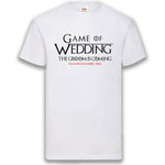 Junggesellenshirts.de Herrenshirt S / Weiß JGA Shirt Bräutigam "Game Of Wedding"