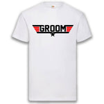 Junggesellenshirts.de Herrenshirt S / Weiß JGA Shirt Bräutigam "Groom"