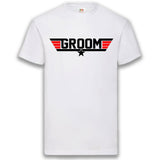 Junggesellenshirts.de Herrenshirt S / Weiß JGA Shirt Bräutigam "Groom"