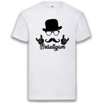 Junggesellenshirts.de Herrenshirt S / Weiß JGA Shirt Bräutigam "Hipster"