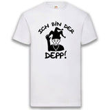 Junggesellenshirts.de Herrenshirt S / Weiß JGA Shirt Bräutigam "Ich Bin Der Depp"