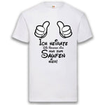 Junggesellenshirts.de Herrenshirt S / Weiß JGA Shirt Bräutigam "Ich Heirate" Mouse