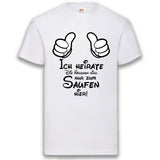 Junggesellenshirts.de Herrenshirt S / Weiß JGA Shirt Bräutigam "Ich Heirate" Mouse
