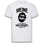 Junggesellenshirts.de Herrenshirt S / Weiß JGA Shirt Bräutigam "Letzte Nacht Im Wolfsrudel"