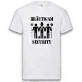 Junggesellenshirts.de Herrenshirt S / Weiß JGA Shirt Team "Bräutigam Security"