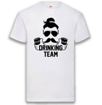 Junggesellenshirts.de Herrenshirt S / Weiß JGA Shirt Team "Hipster Drinking Team"