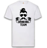 Junggesellenshirts.de Herrenshirt S / Weiß JGA Shirt Team "Hipster Drinking Team"