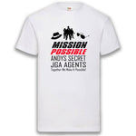 Junggesellenshirts.de Herrenshirt S / Weiß JGA Shirt Team "Mission Possible"